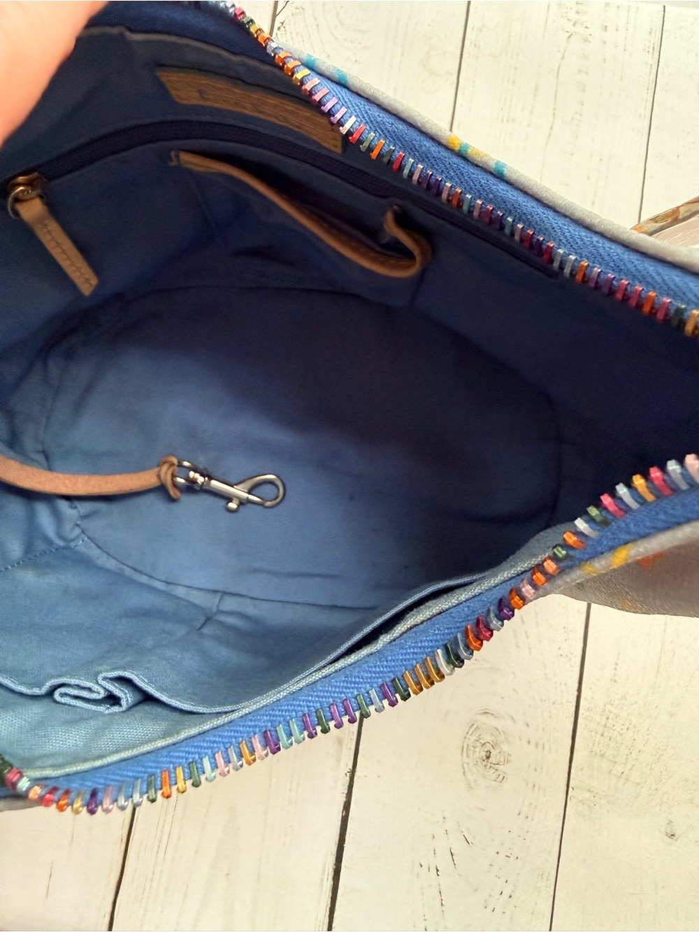Dooney & Bourke | Vintage Y2K Multicolor DB Logo Mini Hobo with Rainbow Zipper - Picture 5 of 13